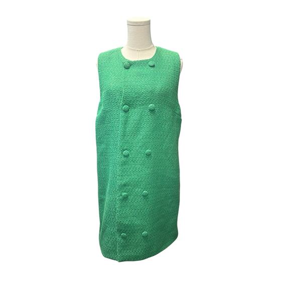 Tuckernuck Pomander Place Emerald Green Tweed Bianca Dress - Picture 7 of 11